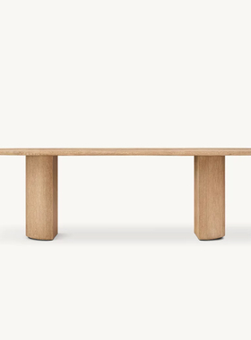 RH CORTA美式乡村复古实木长方形餐桌设计师款家用别墅大户型饭桌