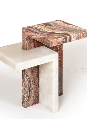 SIMPLICITÉ意式极简天然大理石玉石边几设计师款客厅沙发小边桌
