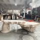 侘寂风天然罗马异形洞石茶几设计师款 高级感中古客厅咖啡桌 法式