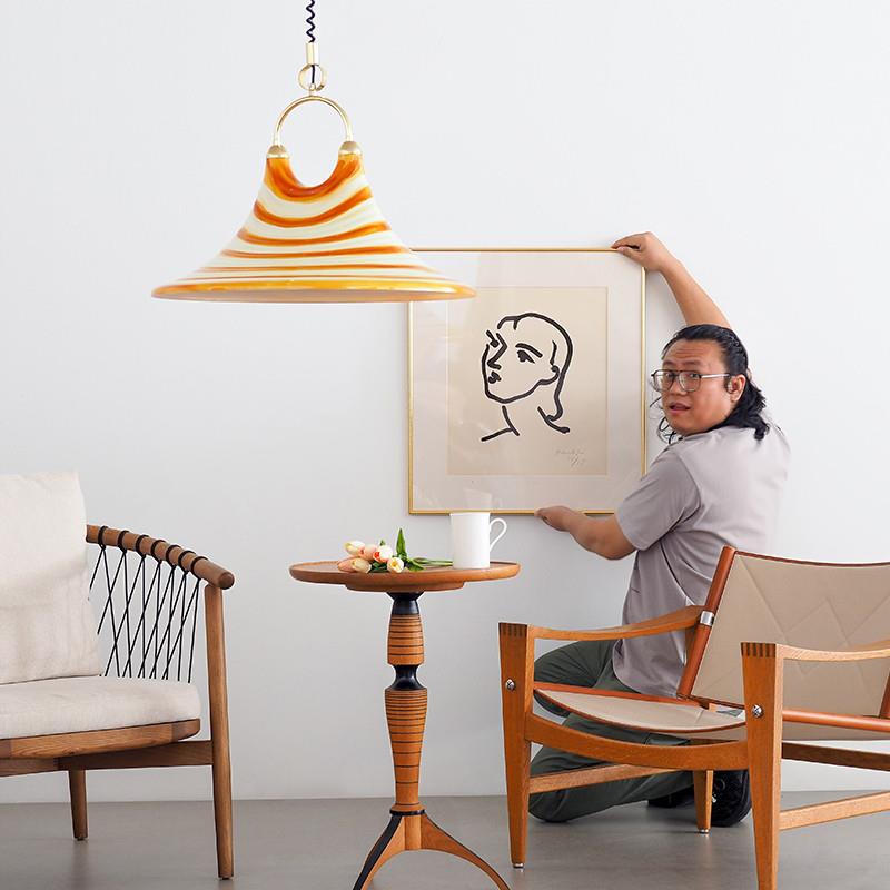 凡光客厅Space Age风格亚克力有机玻璃餐厅客厅拉伸可调节吊灯