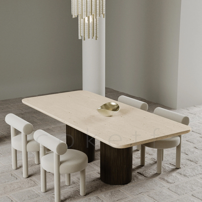 Bova Palma意式极简大理石餐桌客厅别墅设计师家用长方形洞石饭桌