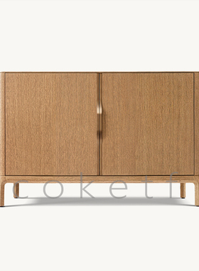 RH PADUA美式乡村实木双门餐边柜侘寂风储物柜设计师款一体收纳柜