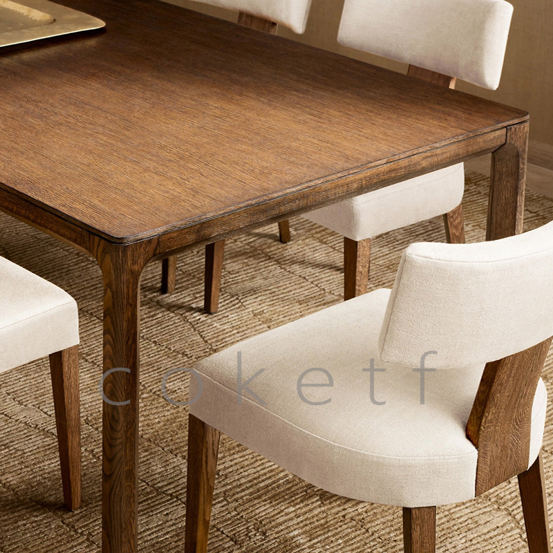 RH PADUA美式乡村实木餐桌极简现代长方形设计师款别墅饭桌长桌子