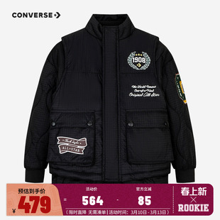 匡威儿童装男童棉服加厚2025冬季新款中大童黑色防风保暖棉袄外套