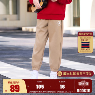 匡威童装儿童加绒裤子男童长裤2025冬季新款女童保暖运动裤卫裤厚