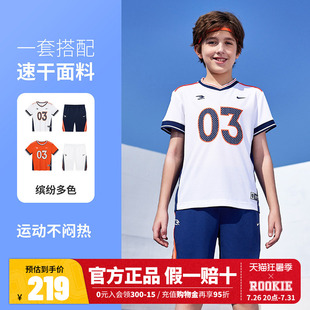 【速干套装】Nike 3brand儿童装男童冰丝短袖T恤短裤夏季运动透气