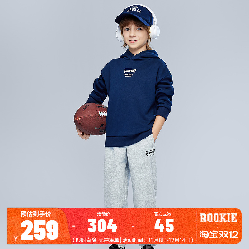 【加绒】李维斯儿童套装男童卫衣长裤2025冬季新款卡车运动两件套
