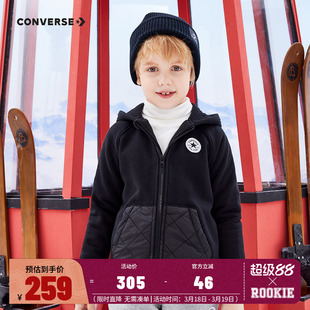 converse匡威儿童童装保暖棉服2025秋冬新款男女童短款连帽外套潮
