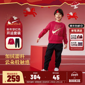 3brand男女童红色加绒套装 儿童卫衣卫裤 运动2件套26冬季 Nike 新款