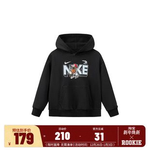 Nike 3brand男女童加绒卫衣2025冬季新品童装儿童运动上衣打底衫