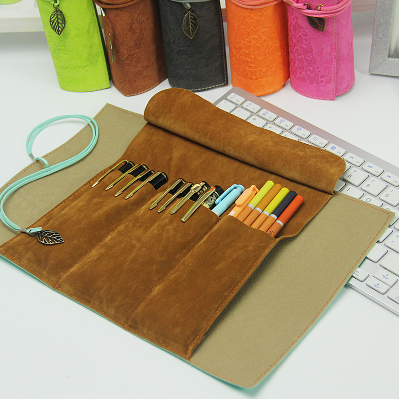 复古时尚笔袋学生简约笔盒创意画笔袋铅笔便携笔套大容量学生用品