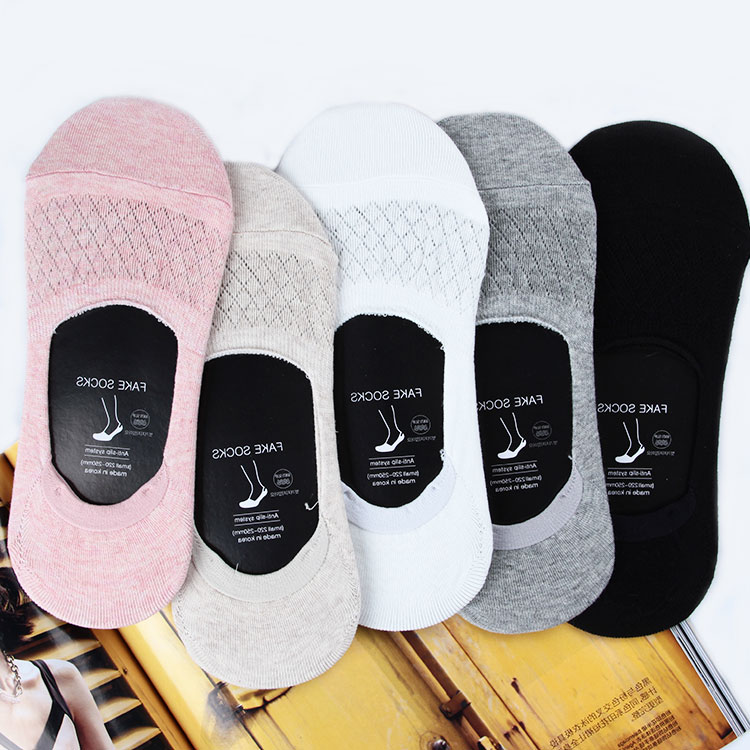 韩国进口棉袜女袜春夏季透气百搭浅口短袜新款纯色镂空隐形袜船袜