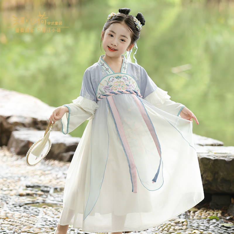 汪小荷新款秋装女童汉服连衣裙图片