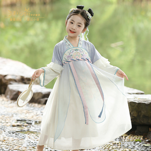 汪小荷汉服女童·秋吟秋装新款汉服连衣裙古风超仙古装中国风唐装