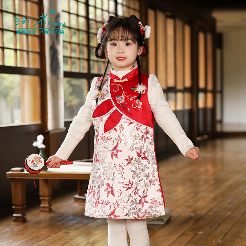 汪小荷汉服加厚旗袍裙