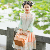 汪小荷秋季 女宝宝两件套裙中国风仙女唐装 新款 女童国风套装