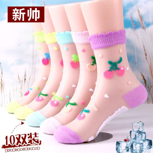 超薄玻璃丝水晶袜女童袜子夏季款