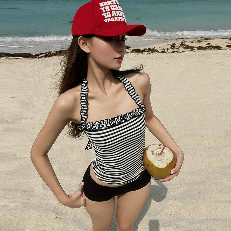 小胸绝美高级感性感纯欲风泳衣女款2026年新款爆款分体显瘦泡温泉