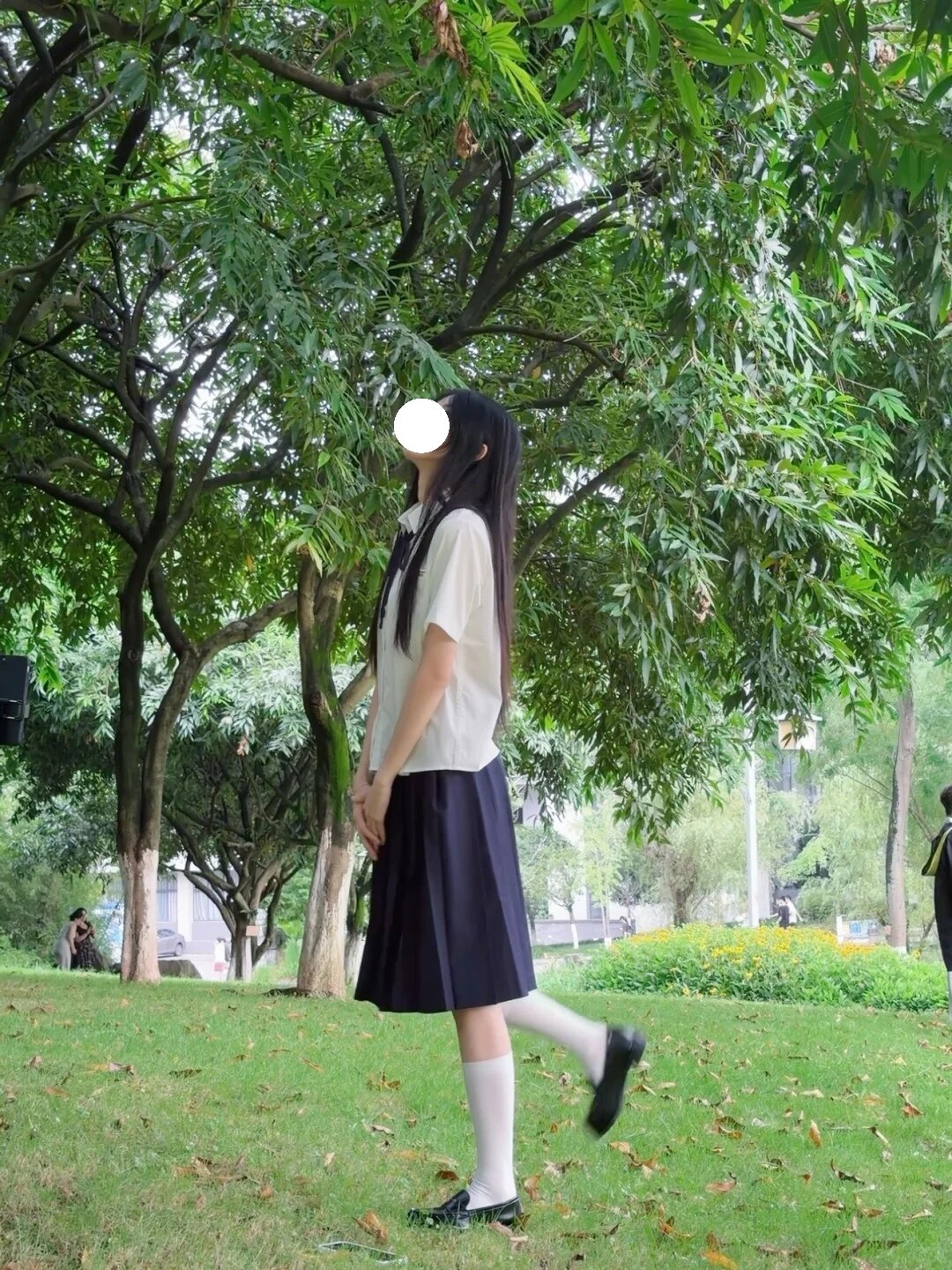 原创正版jk制服夏季学院风宽松百搭衬衣短袖校供感绀色中长裙套装图片