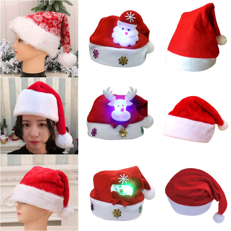 Christmas hat圣诞节帽子 成人红色圣诞帽儿童圣诞卡通帽