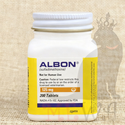 美国辉瑞Albon犬狗猫驱球虫肠炎便血膀胱炎肾炎脓皮症125mg单粒