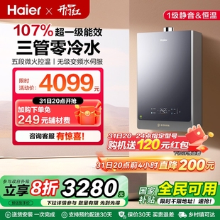 热水器家用静音增压超一级能效16L零冷水伺服ECO7 海尔官方燃气款