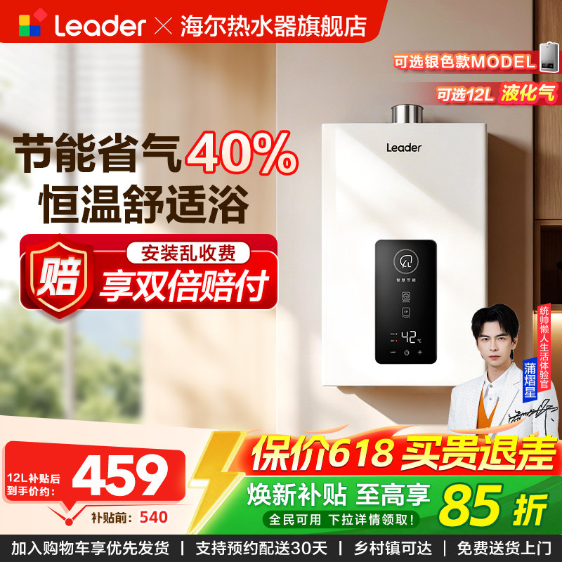 海尔统帅燃气热水器家用天然气煤气款液化气式12L洗澡节能恒温LS