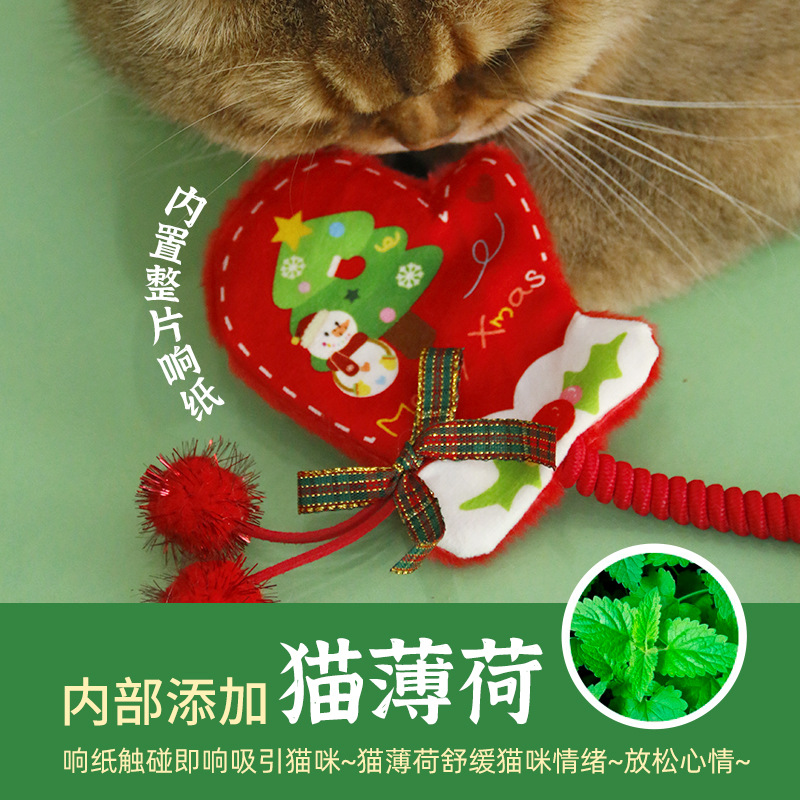 圣诞猫薄荷玩具手套毛绒玩偶小猫咪磨牙猫咪自嗨玩具宠物用品批发
