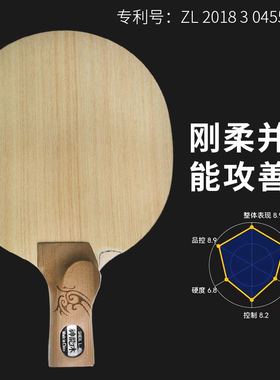 神龙木碳素VIS底板专业级蓝芳碳乒乓球拍底板直拍横打横拍