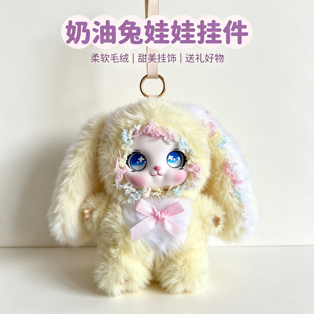 软萌可爱奶油兔公仔挂件