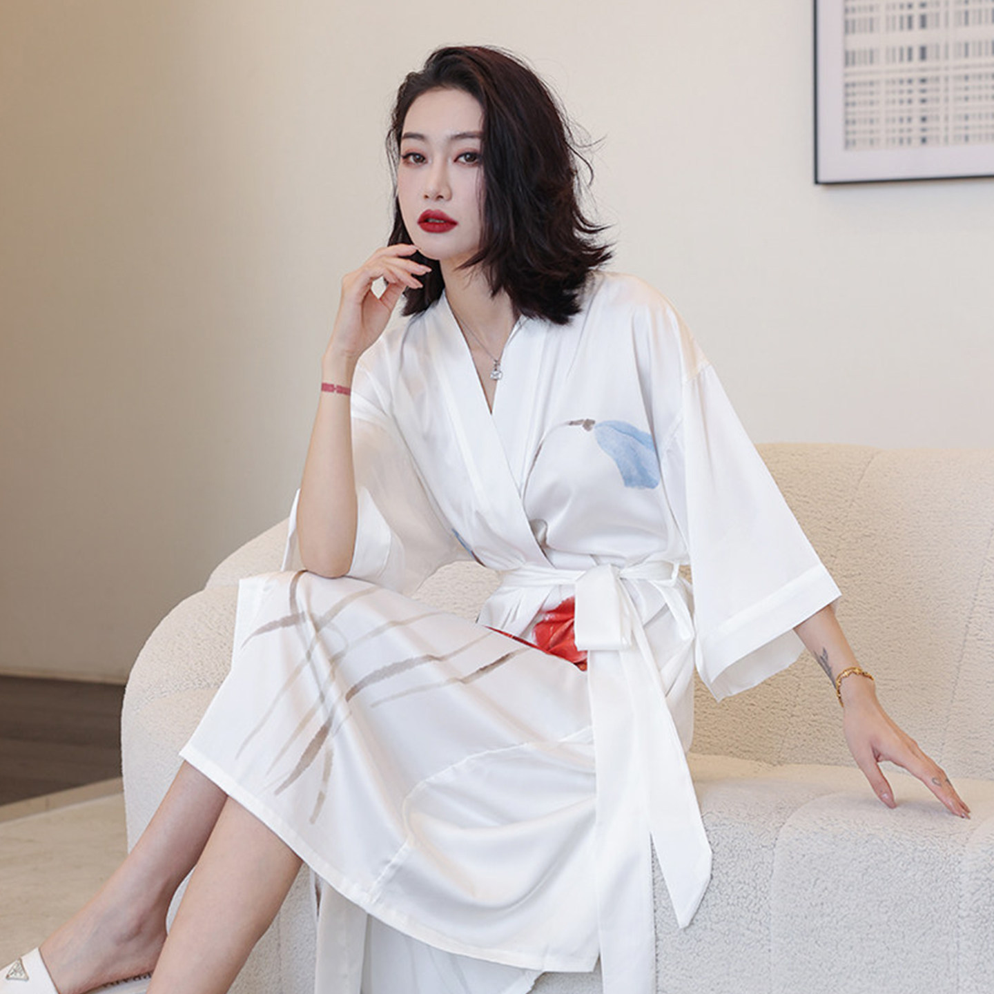 维多利亚睡袍女款2026新款夏季甜美小清新冰丝高级感可外穿家居服