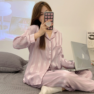 性感冰丝高级感家居服套装 维多利亚睡衣女款 长袖 春秋季 2025年新款