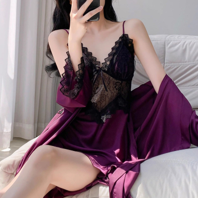镂空蕾丝高级感夏季性感女士睡袍