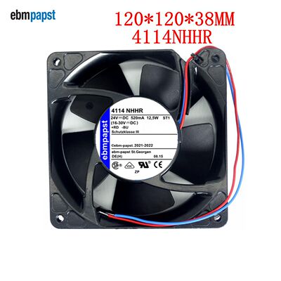 全新德国E风扇12CM 4114NHHR 24V 520mA 12.5W金属铝框散热风扇