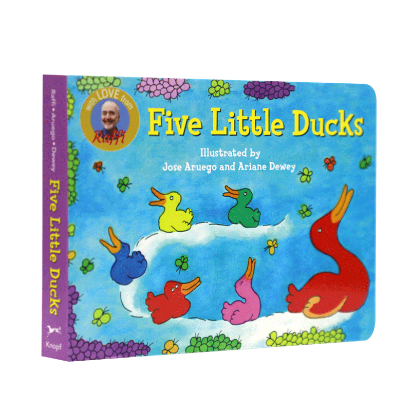 现货 【送音频】 英文原版 songs to read: Five Little Ducks五只小鸭子 数字 唱读童谣绘本 廖彩杏推荐同名 撕不烂纸板书