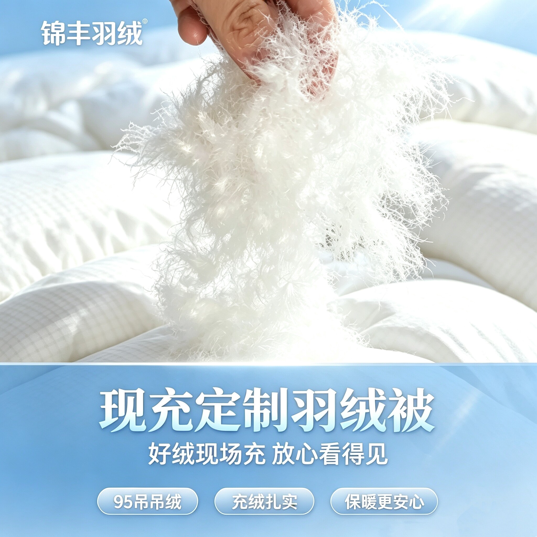 直播现充定做95大朵吊吊绒羽绒被