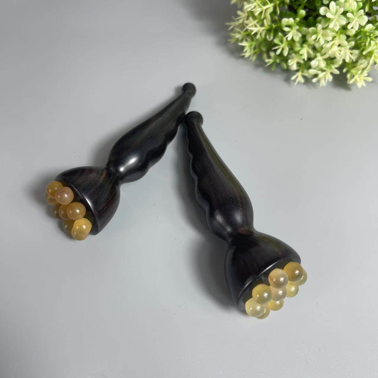 加长羊角莲蓬拨筋棒面部按摩器