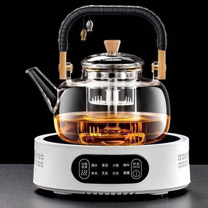 玻璃提梁电陶炉煮茶套装图片