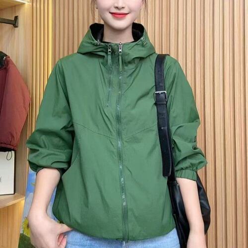 双面穿连帽外套女士春秋薄款