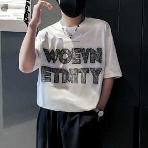 TX14-P58社会小伙夏季男士修身丝光棉短袖男新款百搭休闲t恤冰丝,男装T恤,电商B363-1