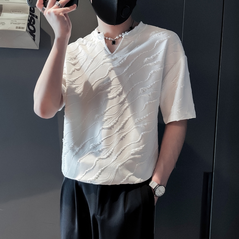 TX16-P48社会小伙新款复古潮流痞帅韩版修身小V领内搭休闲打底衫，商品下架区商品下架区，电商B363-1