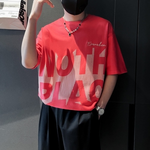 TX12-P58-2023社会小伙白色休闲百搭男士短袖T恤高档上衣半袖潮流图片