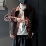 JK21-P108控148黑色社会小伙店主风假两件夹克外套，男装夹克，电商B363-1