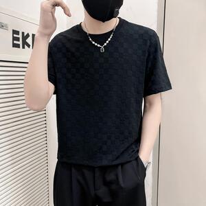TX06-P48控68白色夏季社会小伙痞帅店主风短袖t恤图片