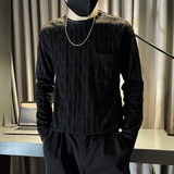 B363-1-CT02-P48高级感秋季男士圆领t恤打底衫潮流体恤，男装T恤，电商B363-1