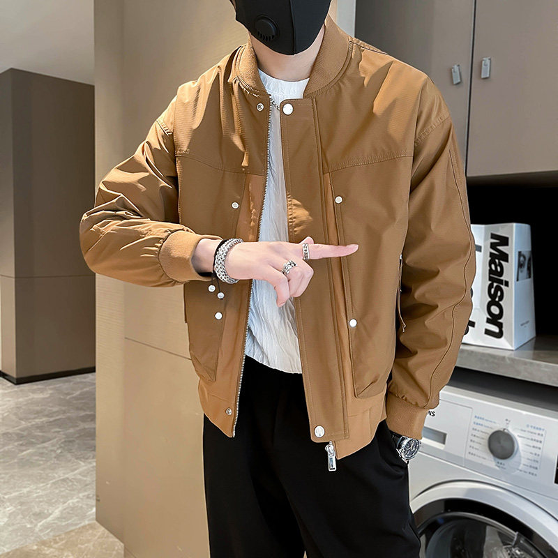 JK08 P108 棒球领外套春秋季新款夹克纯色简约图片