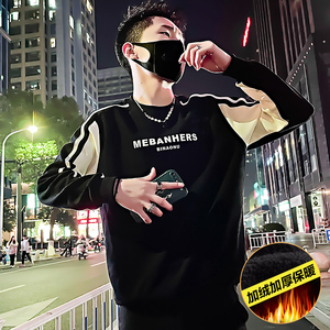 WY13常规P58 加绒P68 秋冬季加绒加厚社会小伙卫衣男外套打底衫图片