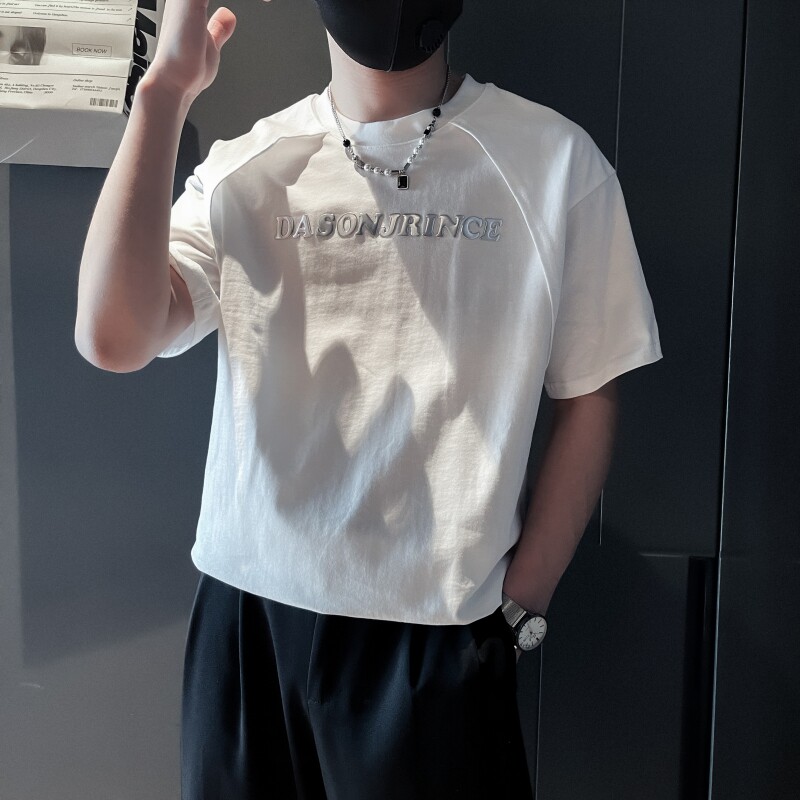TX03-P58控78夏季新款社会小伙店主风短袖T恤男图片