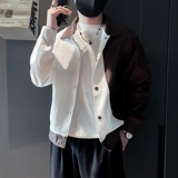 JK20-P108控148黑色社会小伙店主风假两件夹克外套，男装夹克，电商B363-1