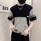 TX01-P58控78黑色夏季新款社会小伙店主风短袖T恤男，男装T恤，电商B363-1